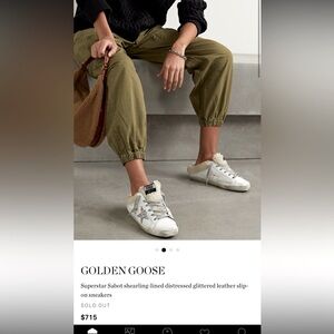 Golden Goose superstar Sabot shearling lined distressedglittered leather slip on